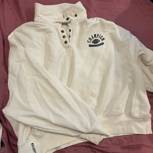 Champion Cream Button-Up Sweatsuit lounge set